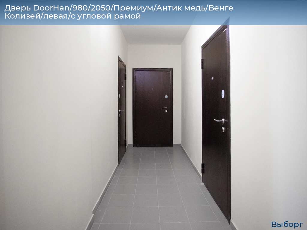 Дверь DoorHan/980/2050/Премиум/Антик медь/Венге Колизей/левая/с угловой рамой, vyborg.doorhan.ru