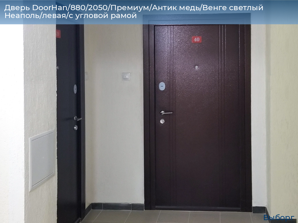 Дверь DoorHan/880/2050/Премиум/Антик медь/Венге светлый Неаполь/левая/с угловой рамой, vyborg.doorhan.ru