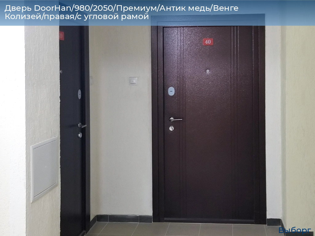 Дверь DoorHan/980/2050/Премиум/Антик медь/Венге Колизей/правая/с угловой рамой, vyborg.doorhan.ru