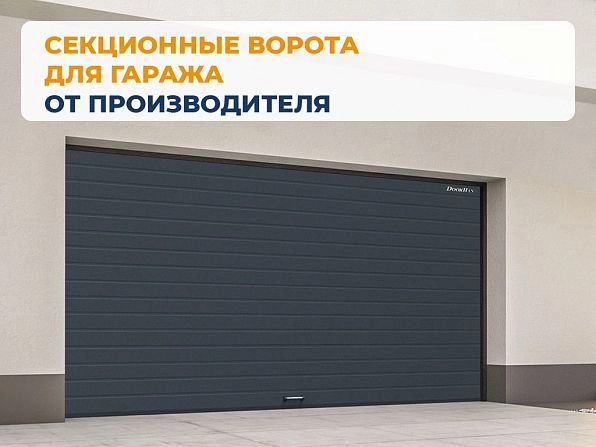 Cекционные ворота 4000х2750 мм антрацитовые DoorHan RSD02, vyborg.doorhan.ru